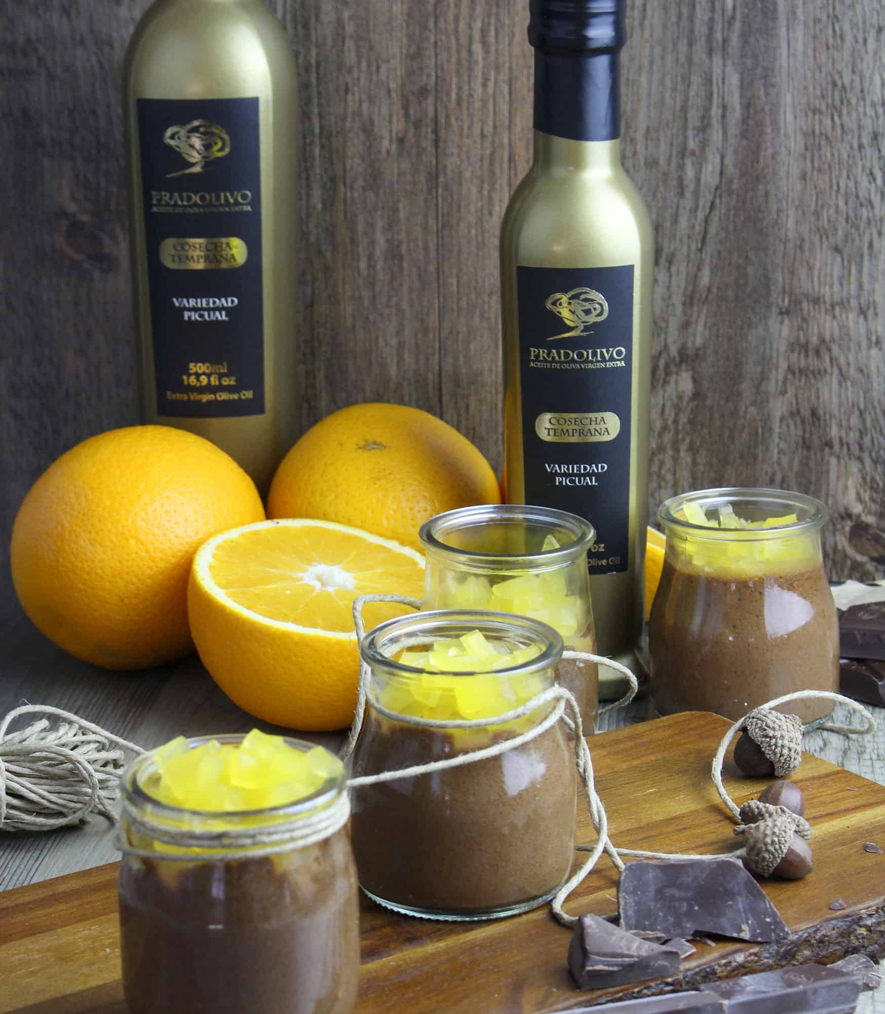 Mousse de chocolate y gelatina de naranja Mejor AOVE de Jaén