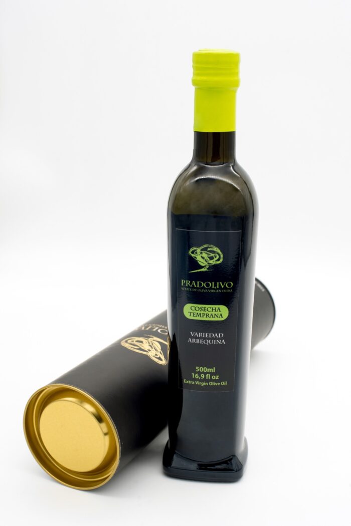 AOVE Pradolivo Cosecha Temprana Arbequina Estuche de Lujo 500ml - Imagen 2